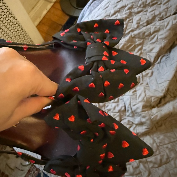 Kate Spade Sheela Black Heels with Red Heart Accents - Picture 4 of 5